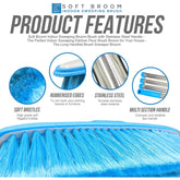 Blue & White Indoor Broom with 4 Piece Stainless Steel Handle